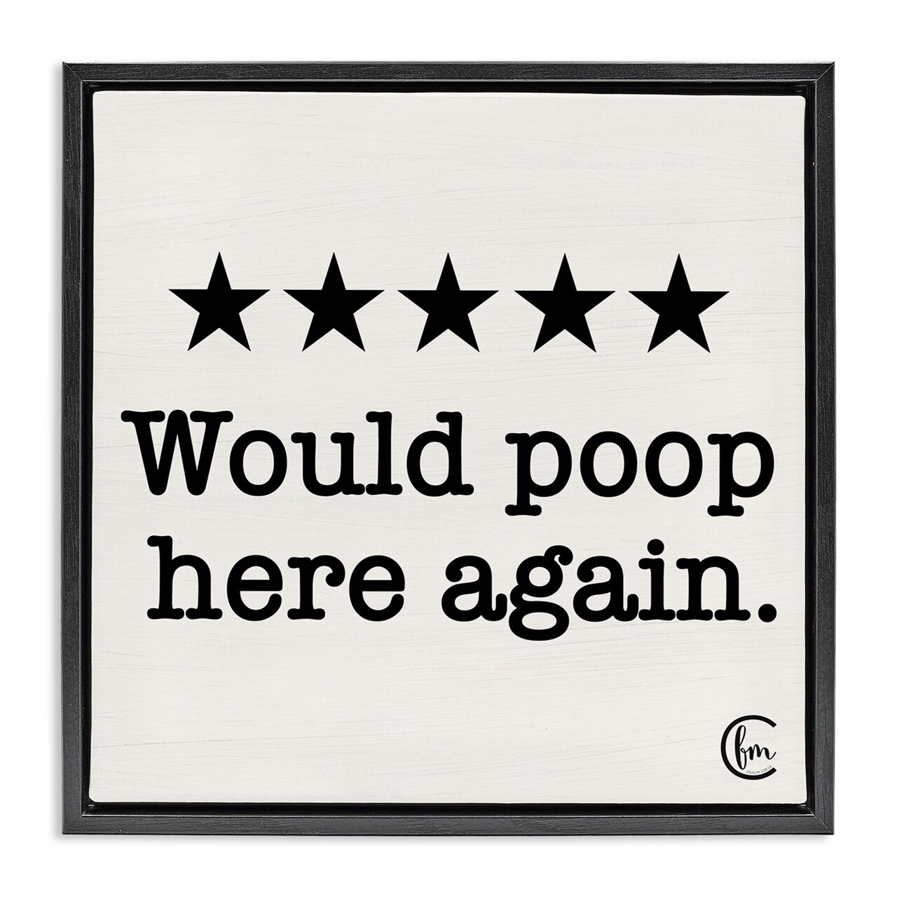 Stupell Industries Bathroom Rating Five Stars Framed Floater Canvas Wall Art